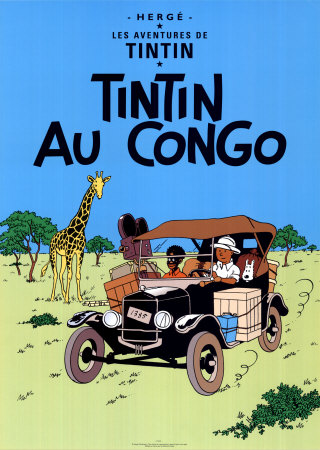 The cover of Hergé's book "Tintin Au Congo"