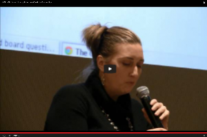 Still from short video of Charlotte Voiklis, grandaughter of Madeleine L'engle speaking
