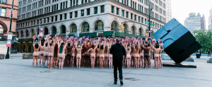 Spencer Tunick arranges nude models in front of Facebook headquarters