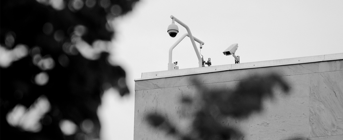 surveillance camera over government building