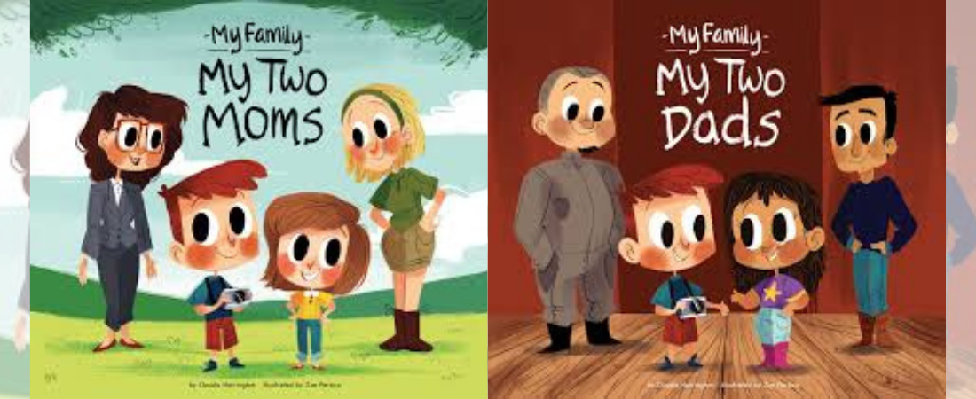 Cover images of "My Two Dads" and "My Two Moms"